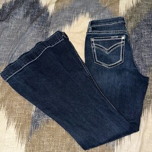 Sheyanne Dark Blue Women's Bellbottom Jeans